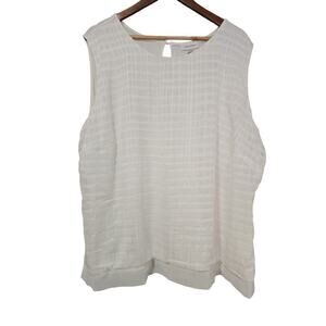 Calvin Klein Textured Tank Top White Size 3X NWT
